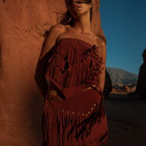 Pollera Roma gamuzado bordó